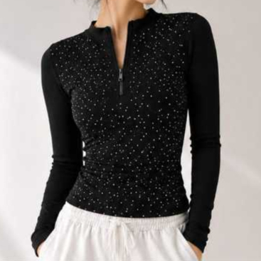 Leemy Top Knit Glitter Bling Bling Atasan Wanita
