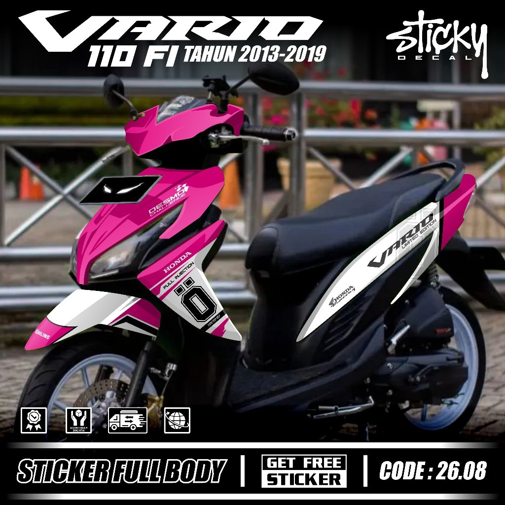 Terbaru COD Decal Sticker Full Body Honda Vario Led 110 Fi 2013 2014 2015 2016 2017 2018 2019 Sticke