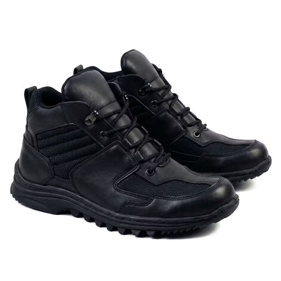 NYKRMN - Sepatu Safety Pria Boots Pdh Kerja Satpam Security Outdoor Ujung Besi