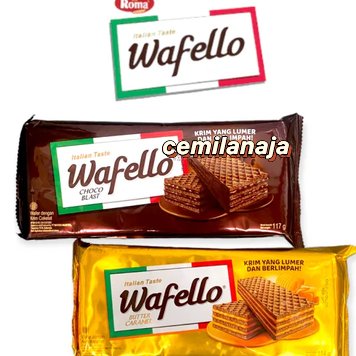 WAFELLO WAFER JUMBO CHOCO BLAST BUTTER CARAMEL WAFER ITALIAN TASTE PROMO SNACK GROSIR