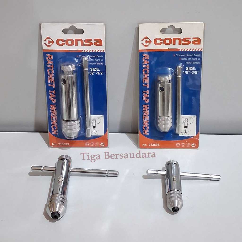 Ratchet Tap Wrench Consa / Gagang Tap Ratchet / Stang Hand Tap Ratchet M3-M10 M5-M12