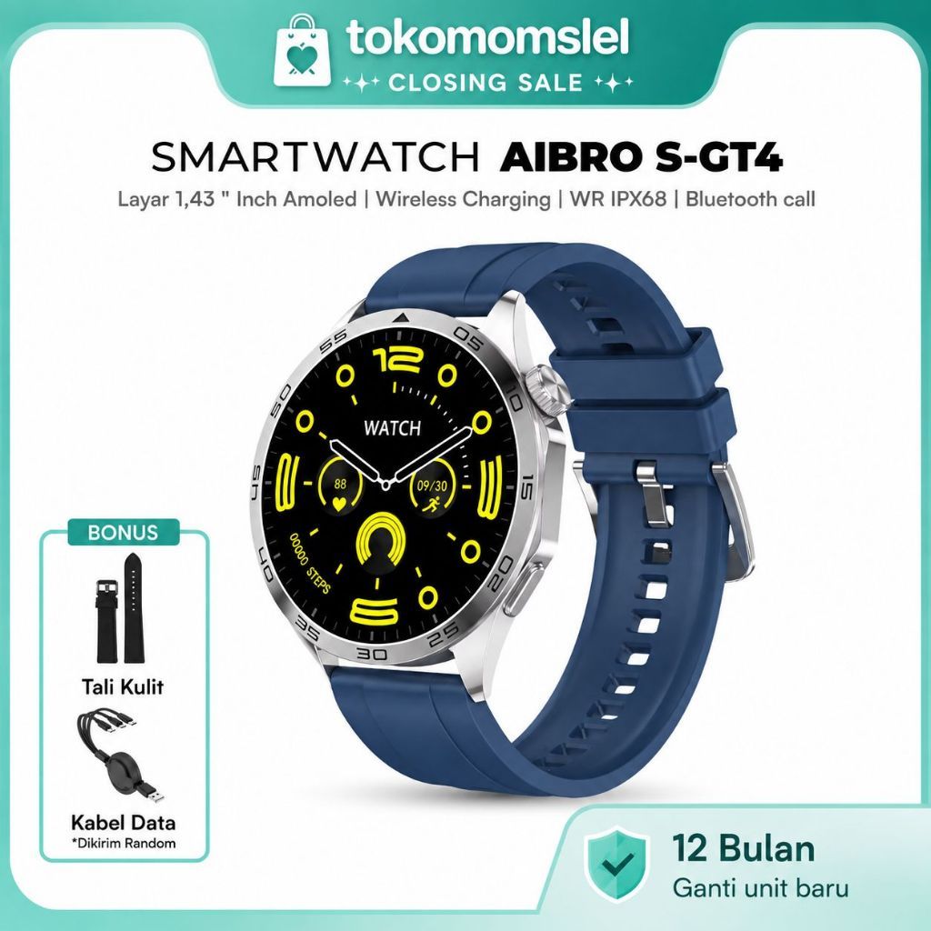 [ CUCI GUDANG CLOSING SALE ] Smartwatch Aibro SGT4 Aibro SGT 4 Jam Tangan Pria Smartwatch Tahan Air 