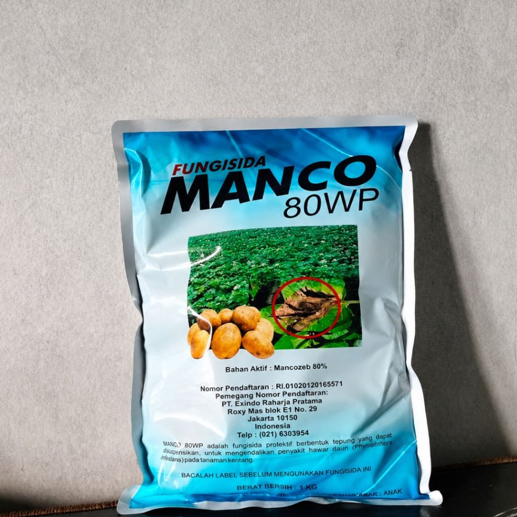 MANCO 80WP 1KG Original Fungisida Mankozeb 80% untuk Kentang Hawar Daun Bercak Daun Musim September