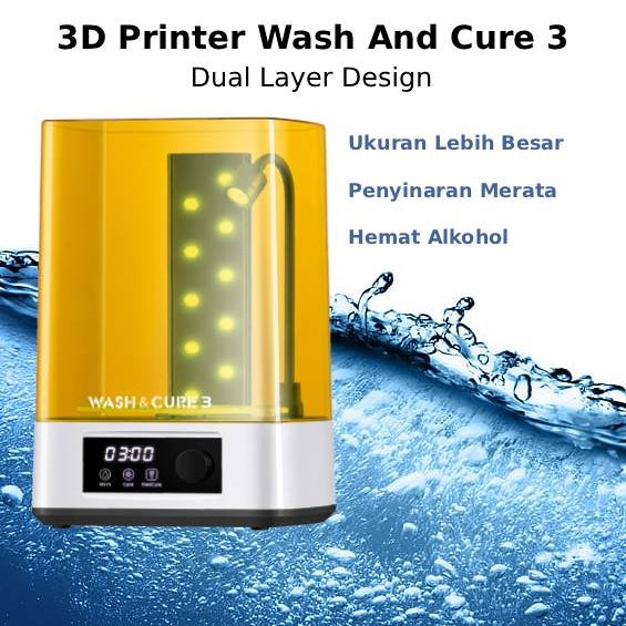 Wash and Cure 3.0 untuk printer 3D, Ukuran Lebih Besar , Penyinaran Merata, Hemat IPA