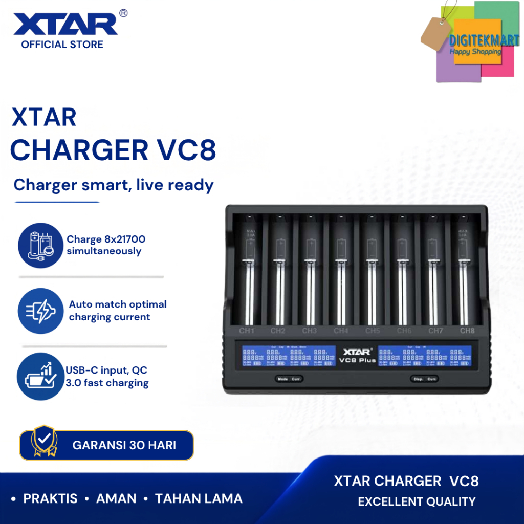 XTAR VC8 Charger Type-C Protected Battery Charger