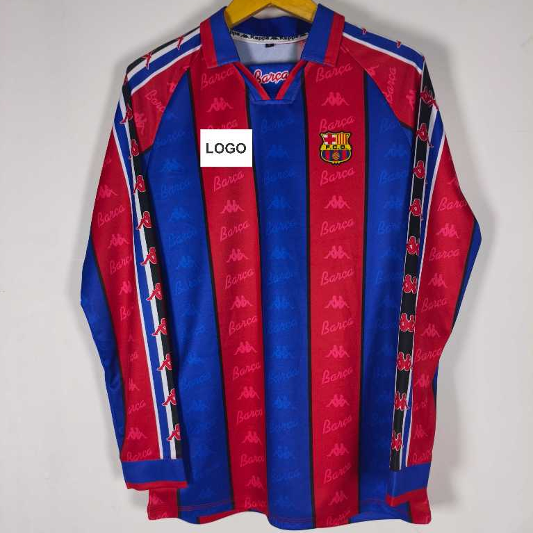 JERSEY RETRO VINTAGE BARCELONA 1996 HOME LONG SLEEVE LOGO TIMBUL