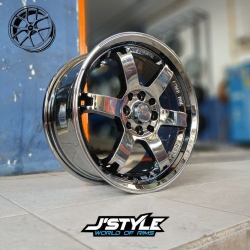 VELG RACING TE37 HSR RAI S3 BLACK CHROM R16X7 PCD 4X100-4X114,3 ET42 UNTUK MOBIL JAZZ AGYA BRIO AVAN