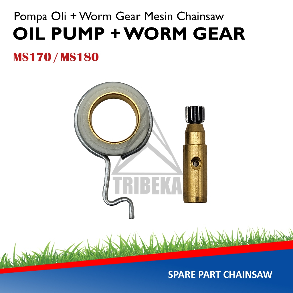 Oil Pump Assy / Pompa Oli with Worm Gear Chainsaw MS170 / MS180