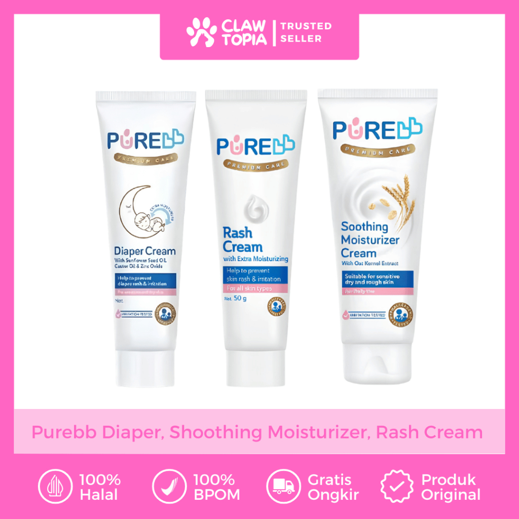 Diaper Rash Cream Salep Penghilang Ruam Popok Biang Keringat / Krim Pelembab Bayi Sensitif BPOM