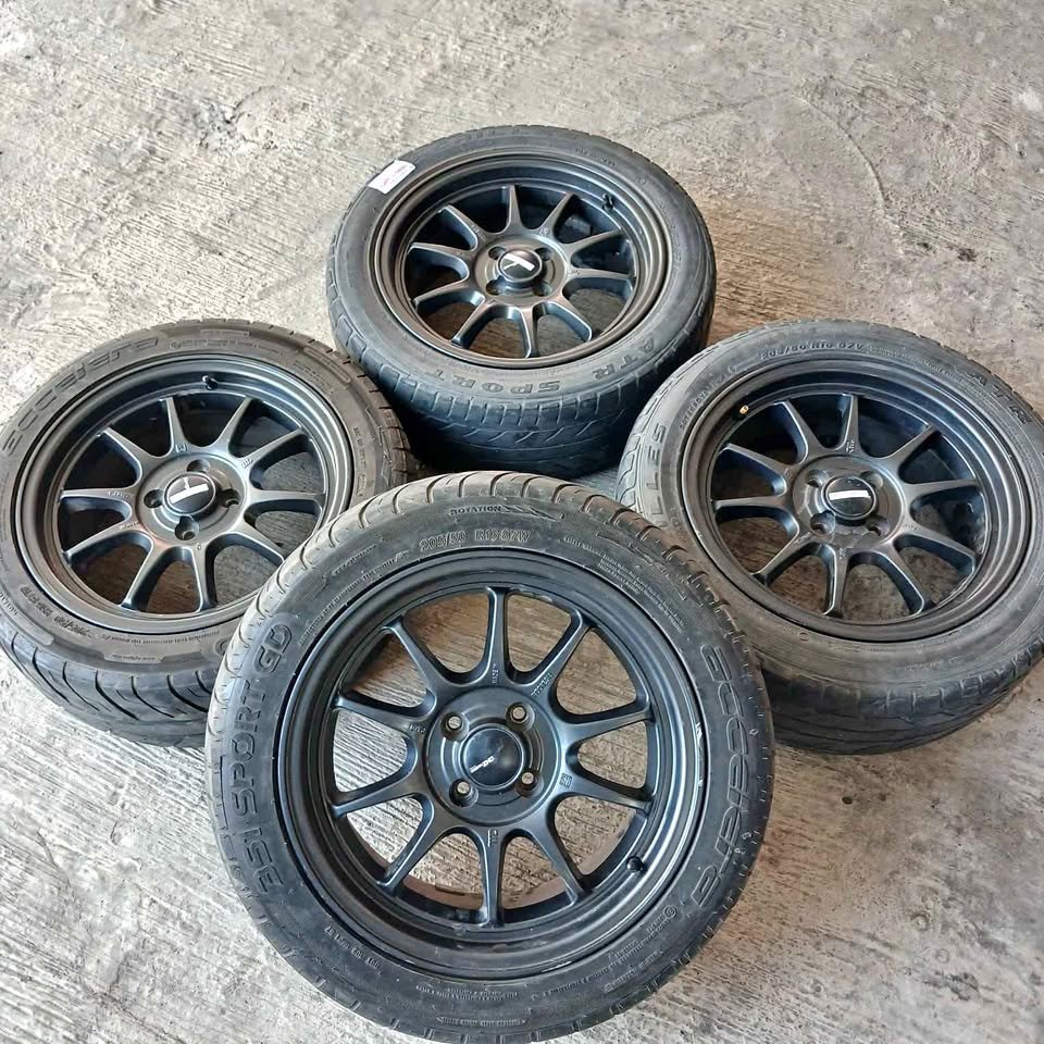 VELG MOBIL RACING DNZ WHEELS RING 16 LEBAR 8 PCD 4X100 ET38 BAN 205 50 R16 PELEK