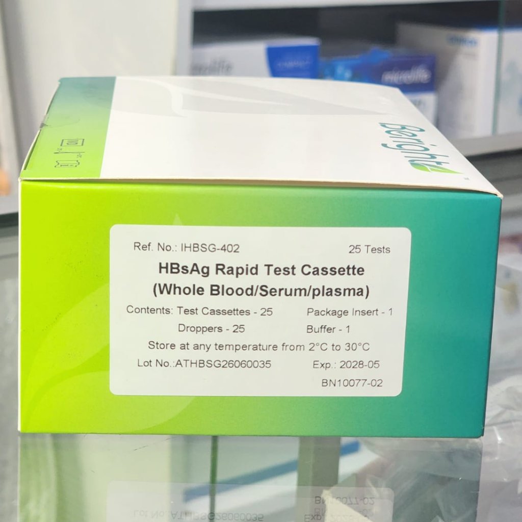 HBsAg RAPID TEST CASSETTE PER BOX ISI 25 PCS BERIGHT /  RAPID TEST HEPATITIS B / RAPID TEST HBsAg