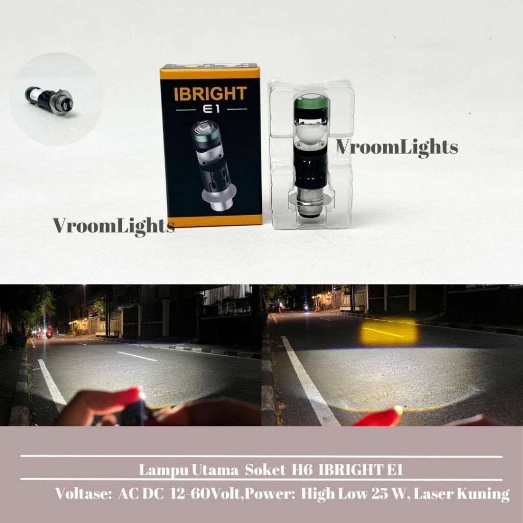 IBRIGHT E1 - Lampu utama  Soket H6