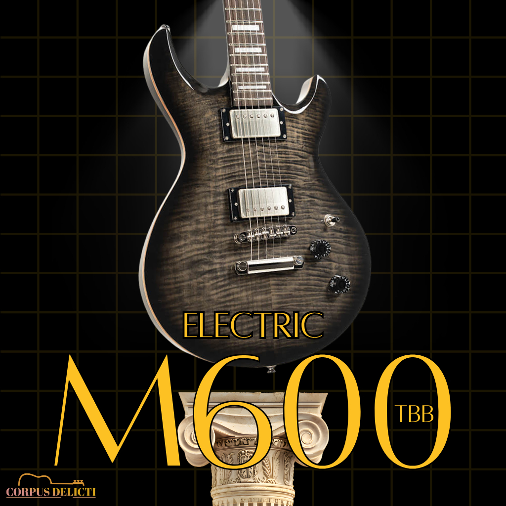 Cort M600 TBB Electric Guitar Original Double Cut dengan Dual Humbucker untuk Rock, Blues, Recording