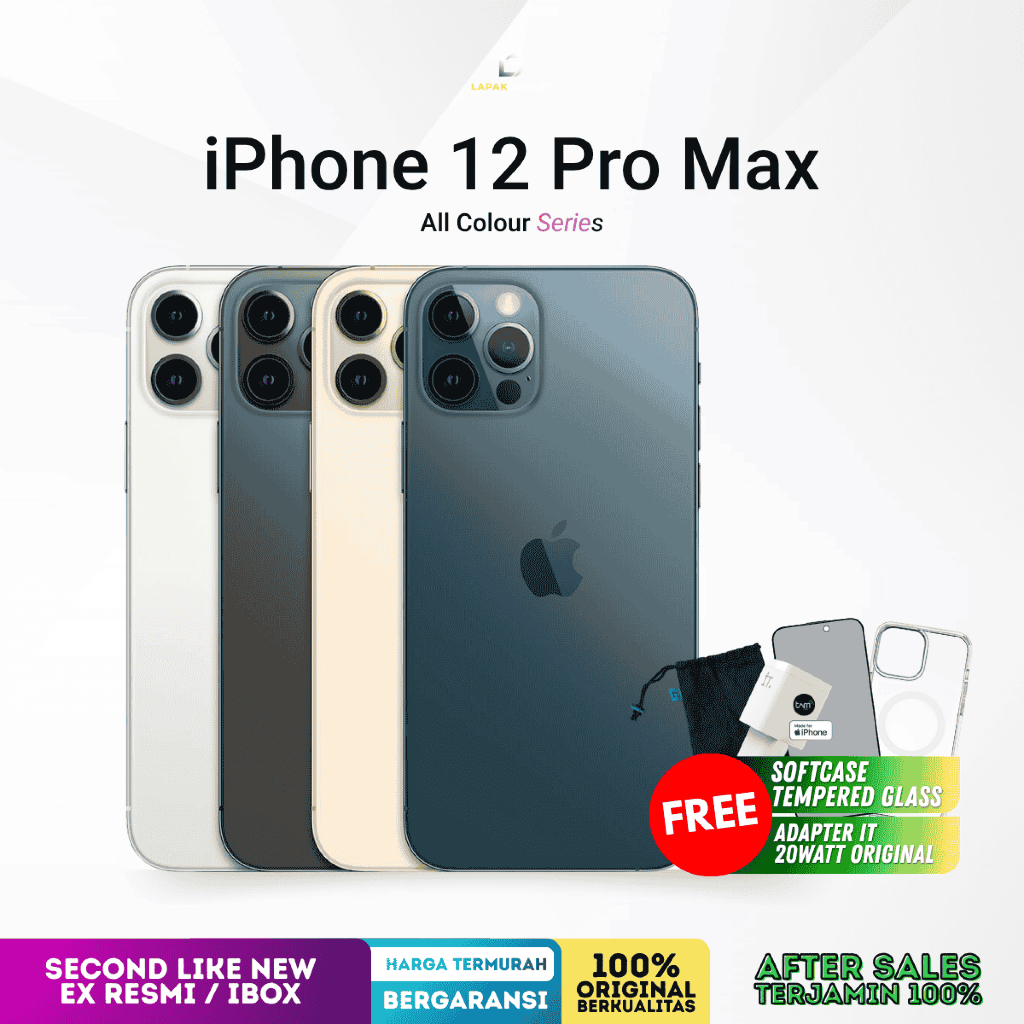 [Harga Khusus] Apple iPhone 12 Pro Max 128GB 256GB Second Used Secondhand Bekas Ex Resmi Indonesia
