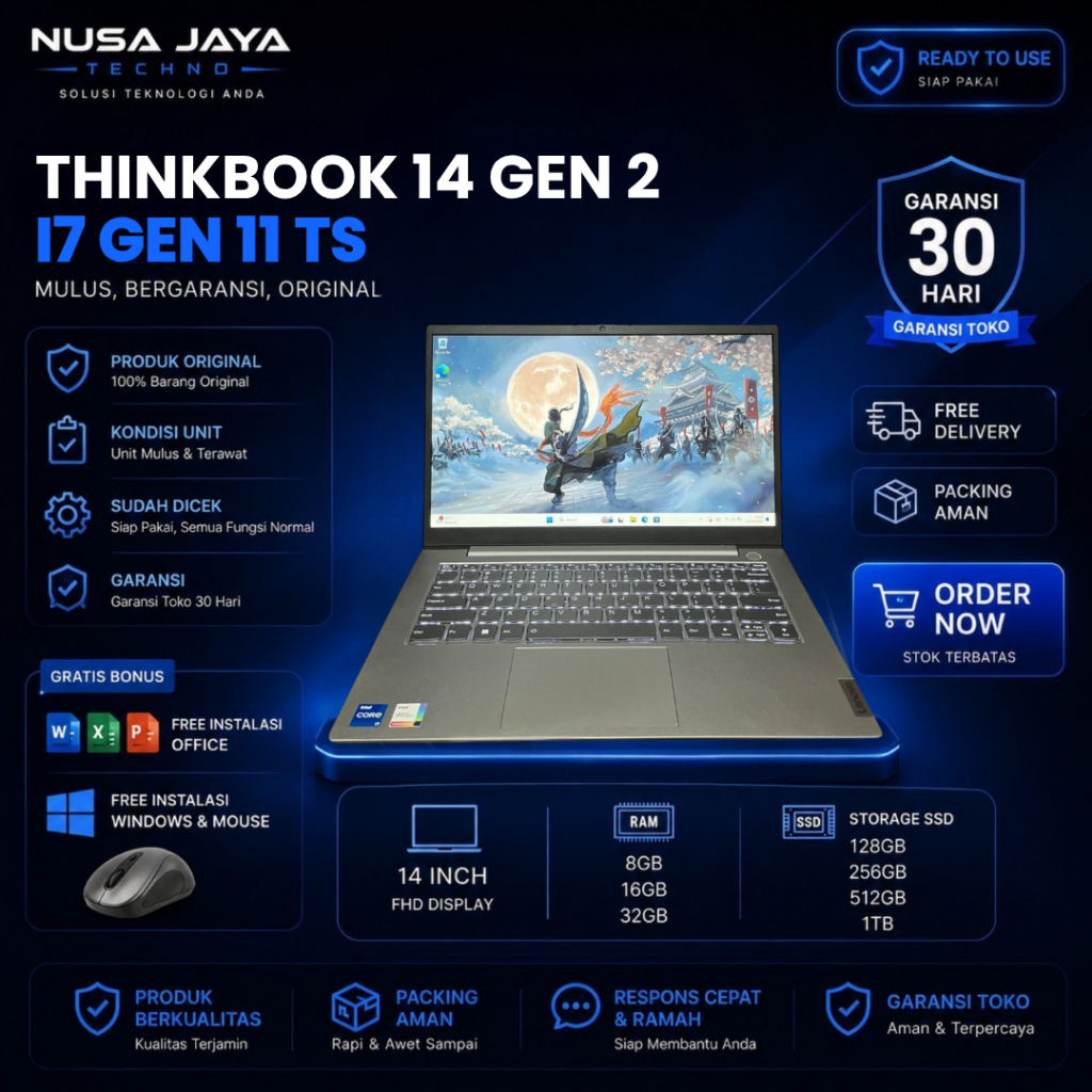 Lenovo Thinkbook 14 i7 Gen 11 RAM 8 GB SSD 512 GB Touchscreen
