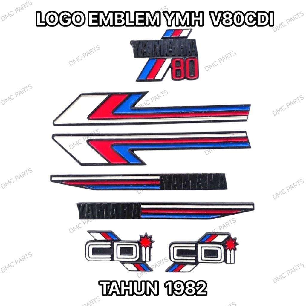 LOGO EMBLEM SET KOMPLIT YAMAHA V80CDI V80 CDI V 80 PANCING ( 1982 )