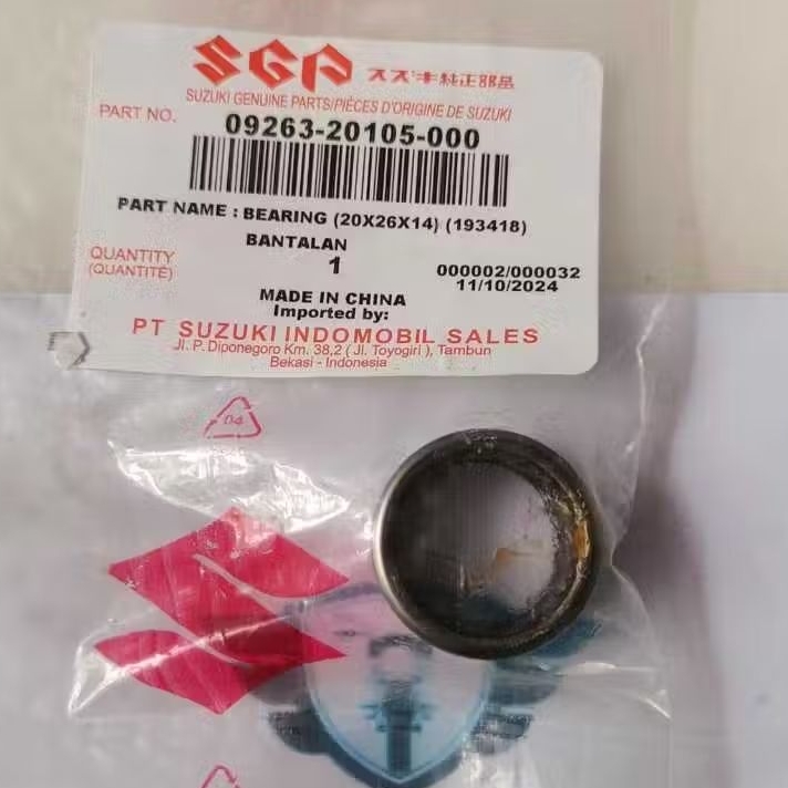 LAHER BEARING BAMBU PULLY SUZUKI SKYDRIVE SKYWAVE SPIN HAYATE NEX II CROS ORIGINAL SGP 09263-20105-0