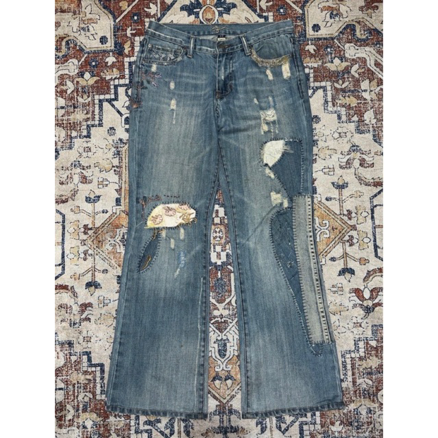 Abercrombie & Ezra Fitch Y2K Bling Patchwork Jeans Size 29 | Vintage, Classic, Retro, Curated, Denim