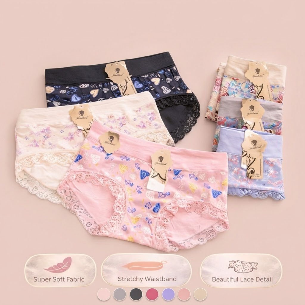 1 LUSIN | Celana Dalam Wanita JIASHINI Art 8202 Motif Ukuran M L XL XXL Lembut Daily Nyaman