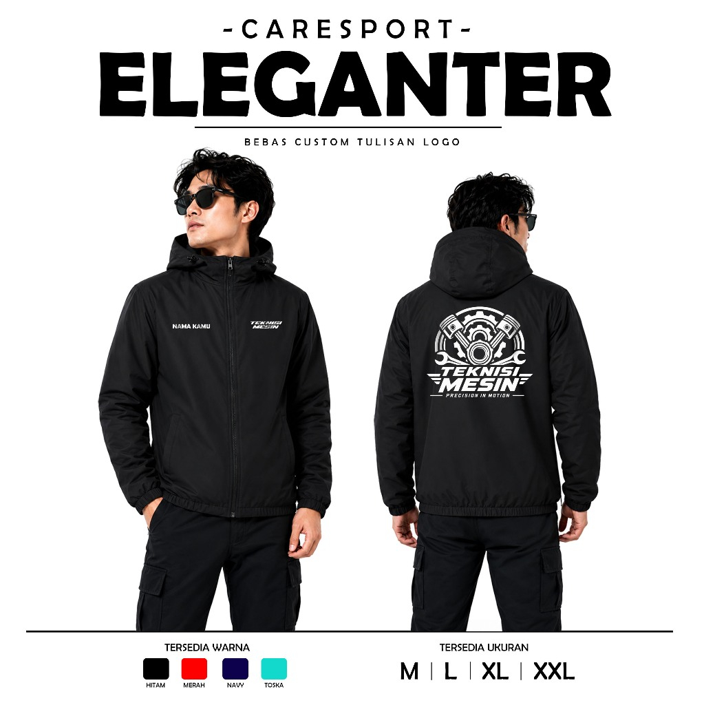 Jaket Pria Eleganter Teknisi Mesin Bahan Parasut Custom Logo Mechanical Engineering Precision In Mot