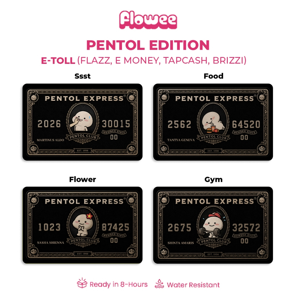 E-Money / E-Toll / Flazz / Brizzi / Tap Cash Custom Karakter Emoji Lucu Pentol Meme American Express
