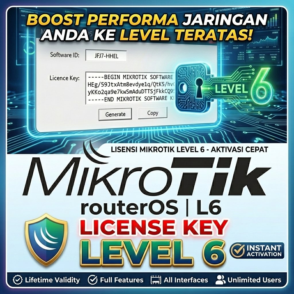 Lisensi / License Level 6 Mikrotik PC x86