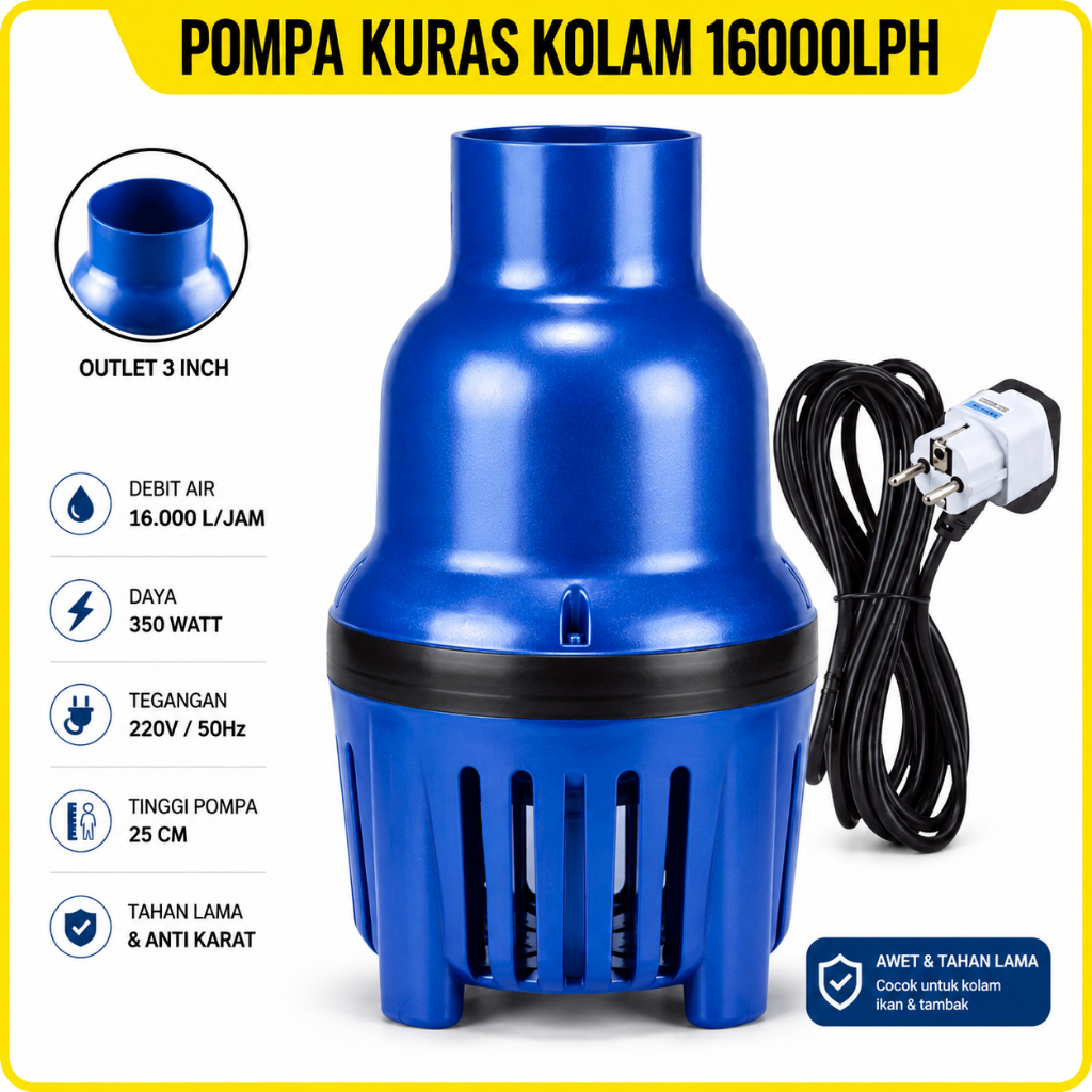 Pompa SOBO 16000 LPH Pompa Kolam Besar Kuras Air Kolam Genangan Pompa 115WAT