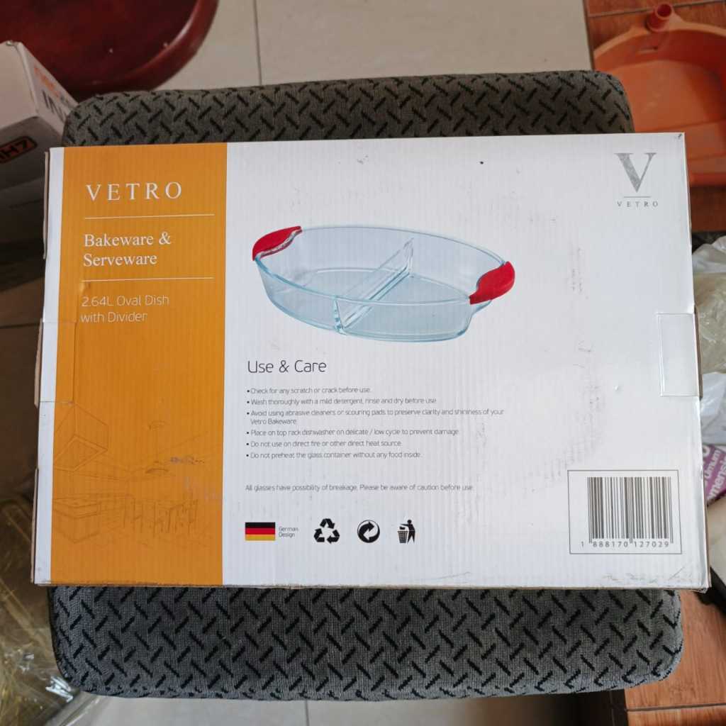 Vetro Bakeware Glassware Piring Saji Kaca Pyrex Marinex Tahan Panas