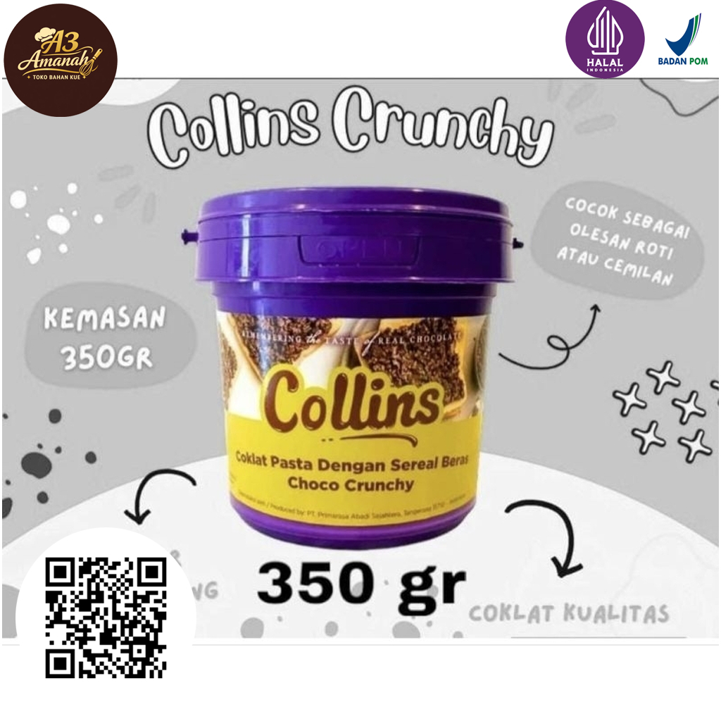 350 Gram Selai Coklat Collins Choco Crunchy - Selai Coklat
