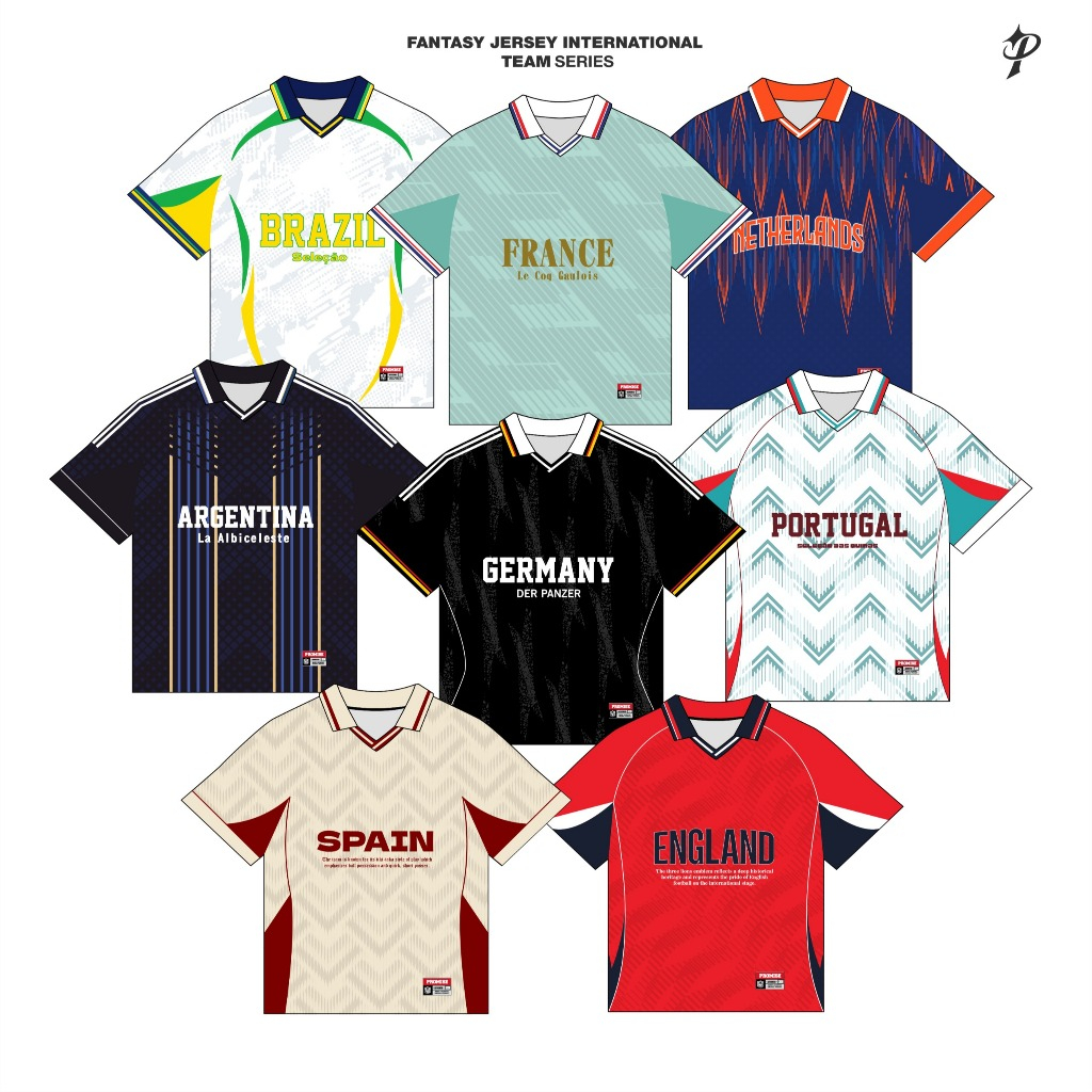 PROMISE Reguler Jersey Negara Full Printing Jersey Bola Fantasy Retro Unisex Sport Sepak bola