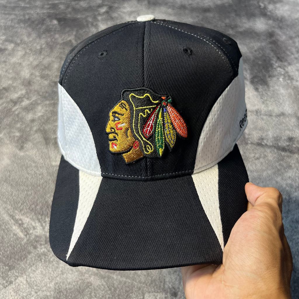 Topi Reebok NHL Chicago Blackhawks Hitam Original Baseball Basket Hockey Football Olahraga
