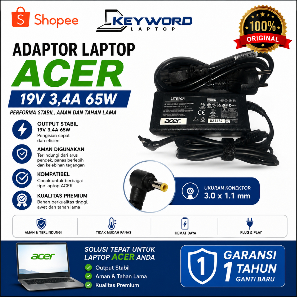 Adaptor Charger Acer Aspire 3 A314-22 A314-35