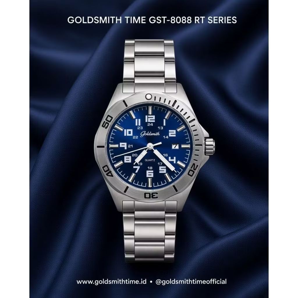 Goldsmith time jam tangan analoh pria fungsi tanggal gst 8088 rt