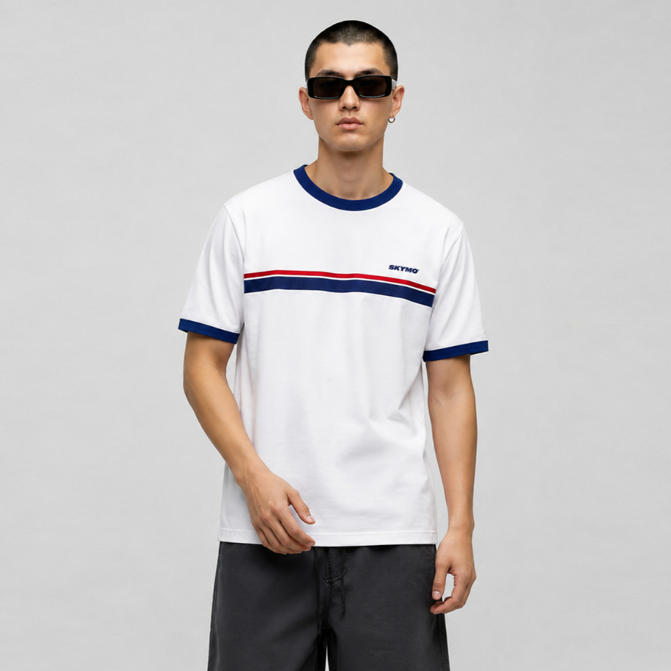 Skymo Apparel Ringer Kaos Ringer Tee Skymo Apparel Hyper White