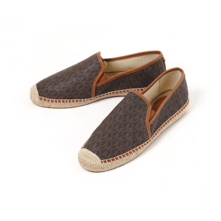 Sepatu MK MONOGRAM BROWN CAMEL ESPADRILLES 100% ORIGINAL