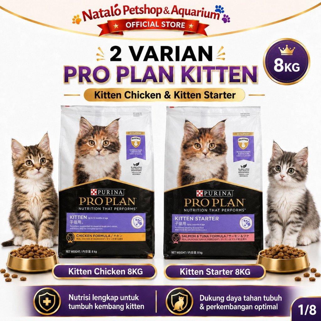 PRO PLAN Kitten Starter / Kitten Chicken 8KG Cat Food - Makanan Bayi dan Anak Kucing Buat Gemuk PROP