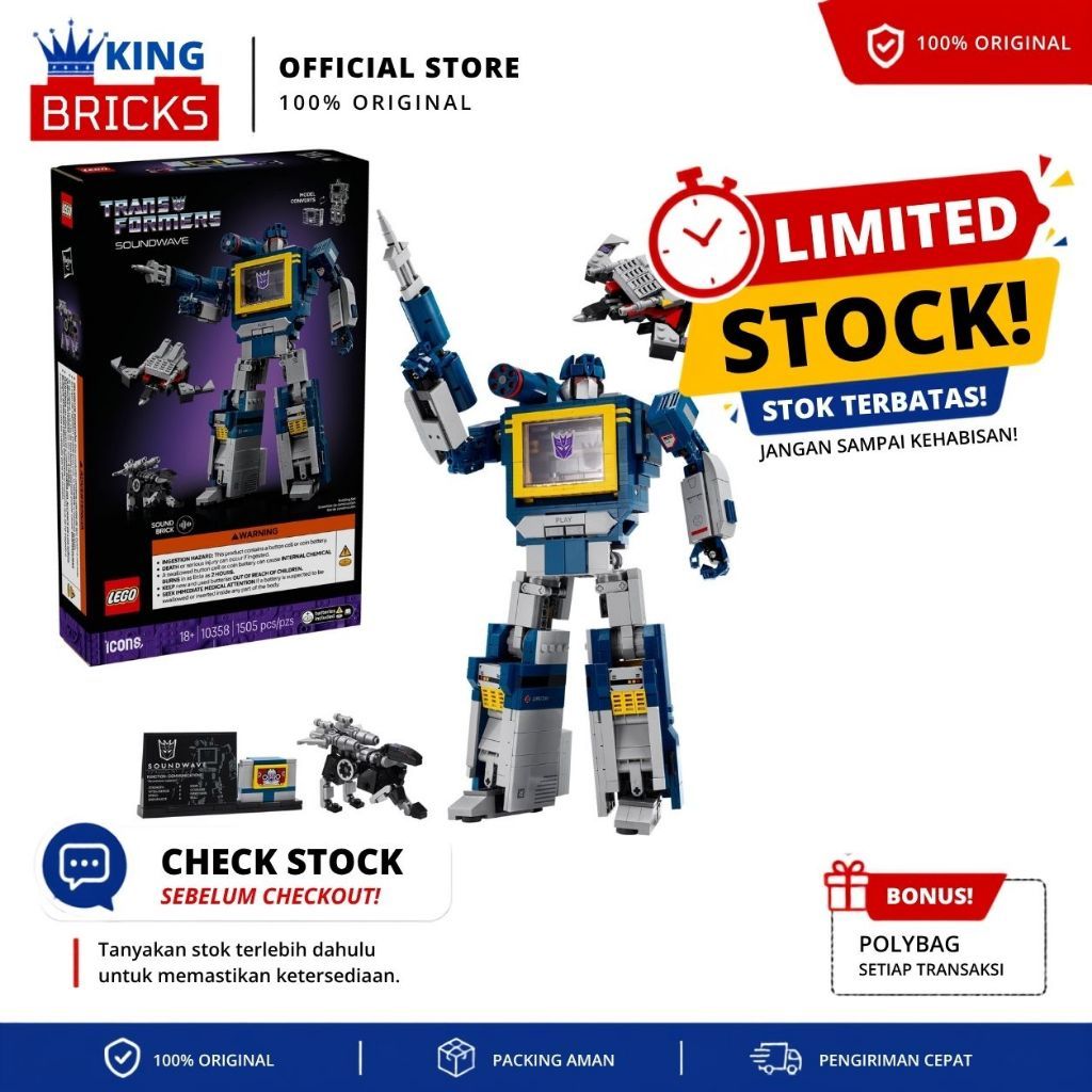 10358 Transformers: Soundwave ICONS - Mainan Anak LEGO Robot Decepticon Vintage Classic  Original Mu