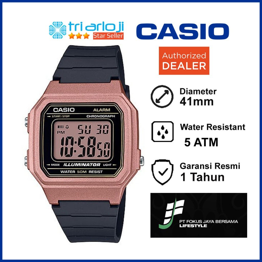 CASIO W-217HM-5AVDF Jam Tangan Pria Digital W217H W217HM W-217HM-5A Original