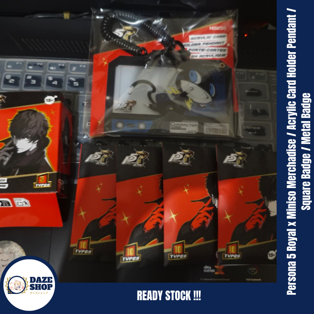 [SATUAN] Persona 5 Royal x Miniso - Merchadise / Acrylic Card Holder Pendant / Square Badge / Metal 