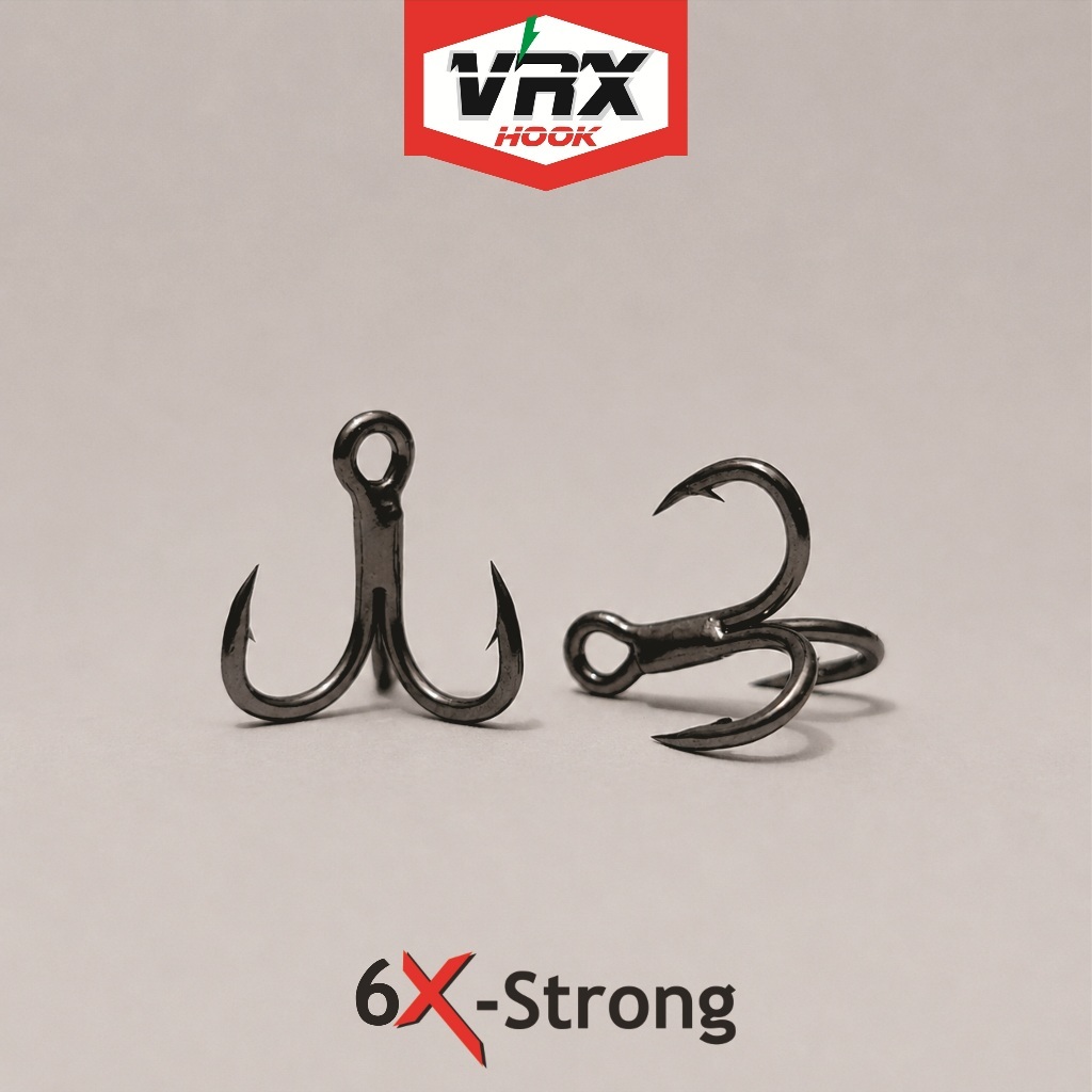 Treble Hook 6x Strong VRX  Cutting Point Ecer Kail Pancing Jangkar Trible Tribel Warna Hitam Model 5