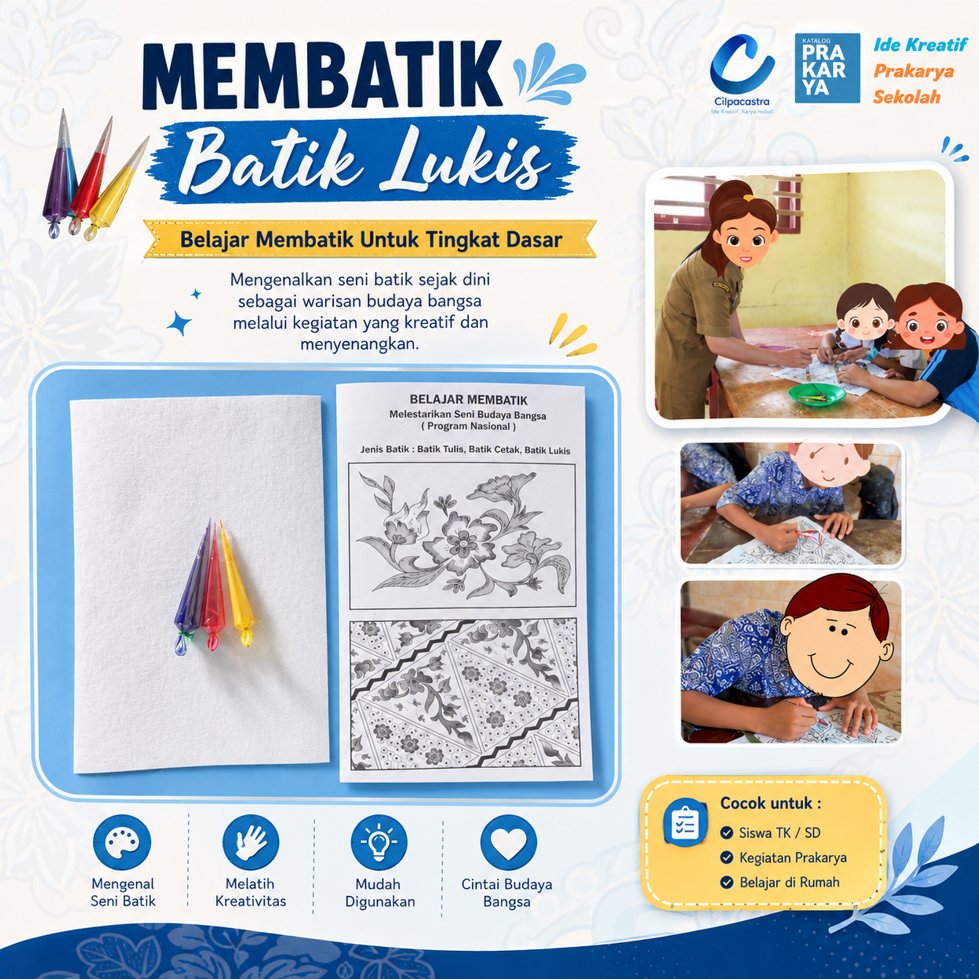 [BATIK PEMULA] Paket Membatik Pemula Tingkat Dasar untuk Prakarya Kerajinan Tangan Siswa Sekolah