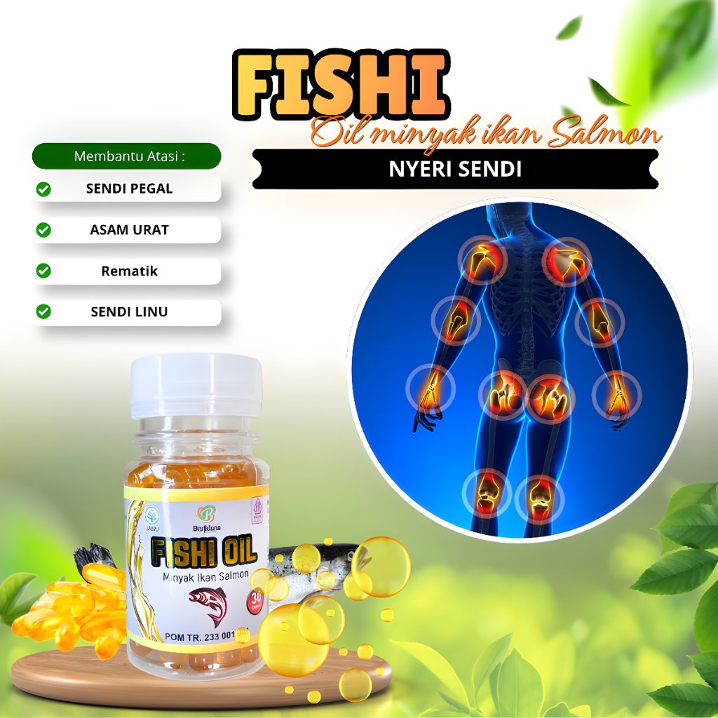 Fishi Oil - Obat Nyeri Sendi, Sendi Pegal, Sendi Linu, Asam Urat, Rematik, Nyeri Sendi Lutut, Nyeri 