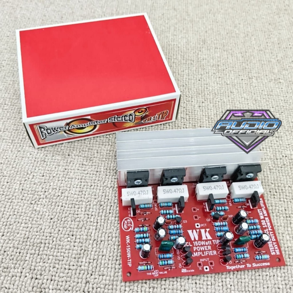 PA Power Amplifier Stereo OCL 150 watt lengkap TIP final ST + Heatsink