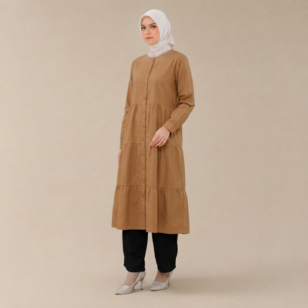 RILLEY - Tunik Arumi | Dress Panjang Muslim Wanita Rayon Twill