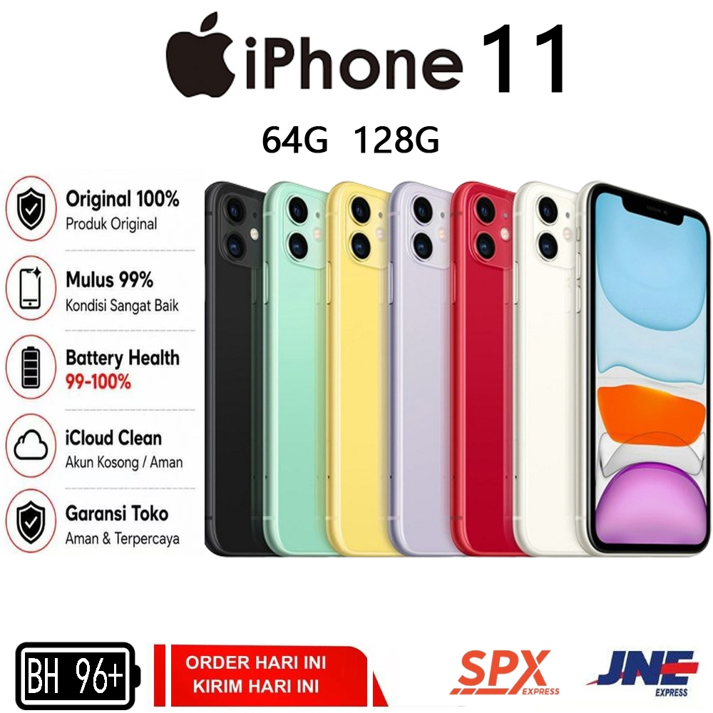 iPhone 11 ip 11 64GB 128GB WIFI ONLY HP11 second inter mulus like new 100% original Mulus Fullset