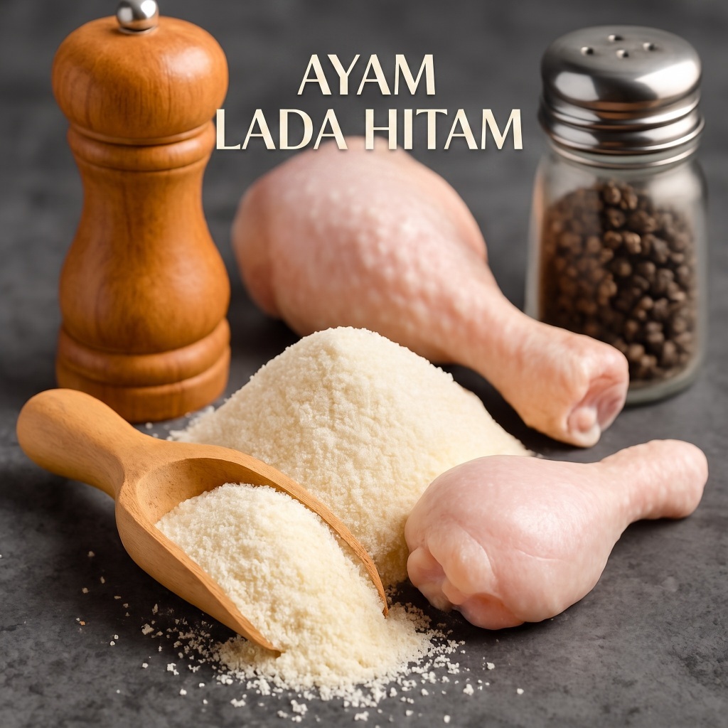 Bubuk Tabur Instan Rasa Ayam Lada hitam 1 Kilogram Bumbu Masak Serbaguna Chicken BlackPepper Seasoni