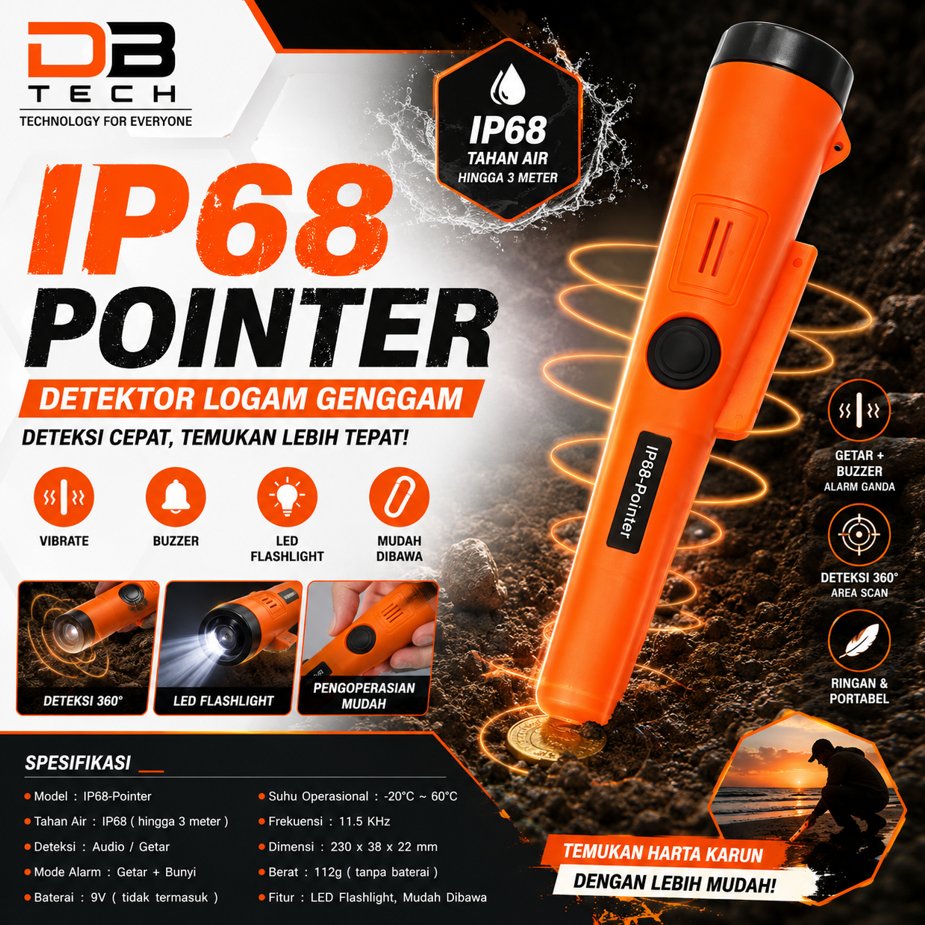 GP IP-68 Ready Stok GP pointer GP IP68 Pin Pointer Metal Detector Bawah Air Waterproof Gp IP 68 Poin