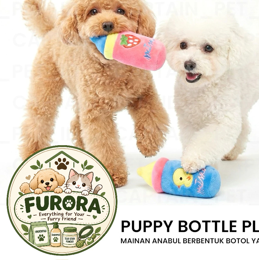MAINAN GIGIT ANJING PUPPY BOTTLE PLUSH DOG SQUEAKY TOYS CORGI POODLE BICHON POMERANIAN