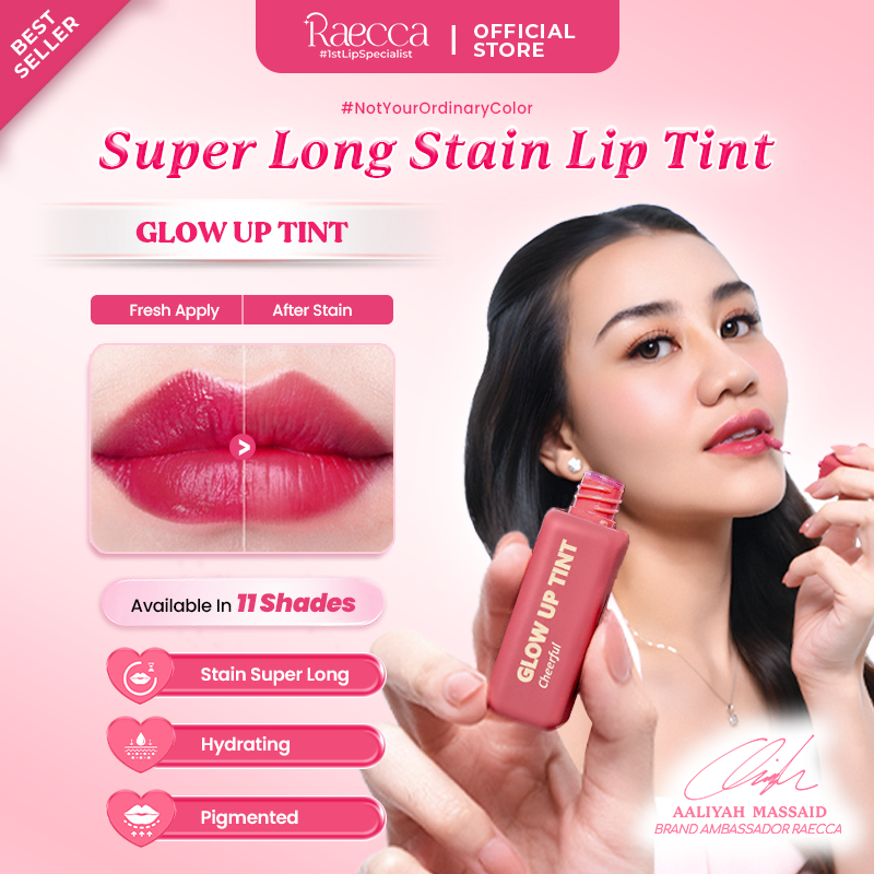 Raecca Glow Up Tint - Rekomendasi Liptint Waterproof Untuk Sekolah dan Daily Use #1stLipSpecialist