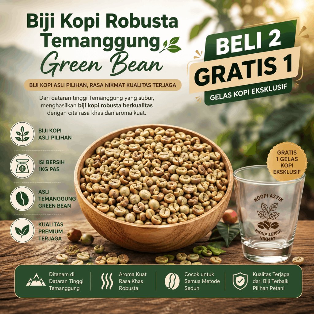 Green Bean Kopi Robusta Spesial / Biji Kopi Robusta Temanggung Green Bean